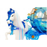 Bábika s kočiarom a koňom - modrá